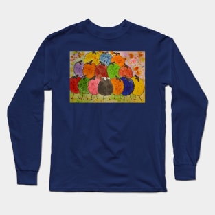 Quirky Colourful Sheep Long Sleeve T-Shirt